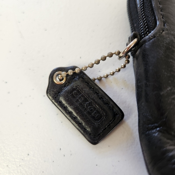 Coach Black Leather Double Zip Wallet Clutch Minimalist Designer Office - Picture 4 of 10